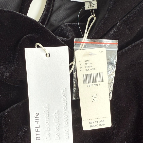 Anthropologie BTFL-life Velvet Velour Pullover Blouse Black Sz XL Dark Feminine - Picture 7 of 12